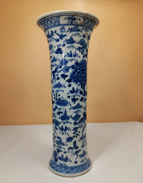 古玩陶瓷青化花鳥花觚拍賣,當前價格3900元