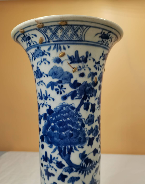 古玩陶瓷青化花鳥花觚拍賣,當前價格3900元