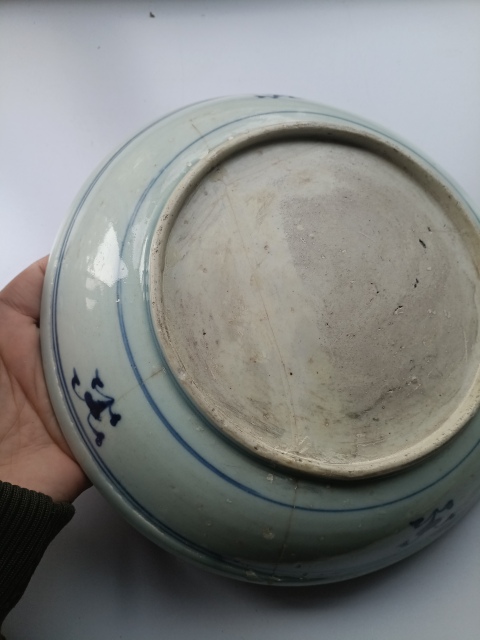 古玩陶瓷（虧出，不議價）清早期摩羯龍紋青花盤拍賣，當前價格1200元