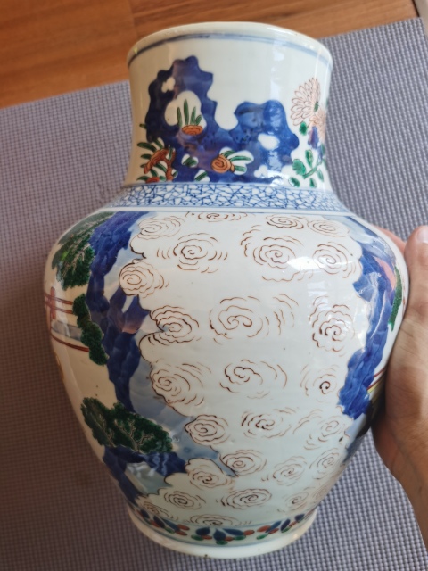 古玩陶瓷晚清轅門射戟青花五彩罐拍賣，當前價格28000元