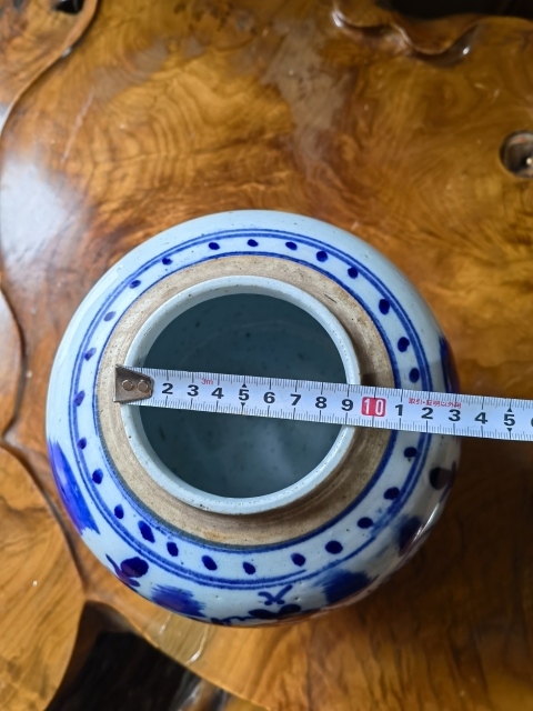古玩陶瓷晚清牡丹紋青花罐拍賣，當前價格650元