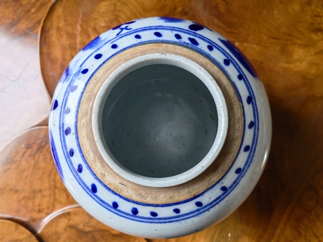 古玩陶瓷晚清牡丹紋青花罐拍賣，當前價格650元