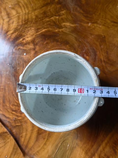 古玩陶瓷青花一束蓮虎頭鈕小粥罐拍賣,當前價格450元