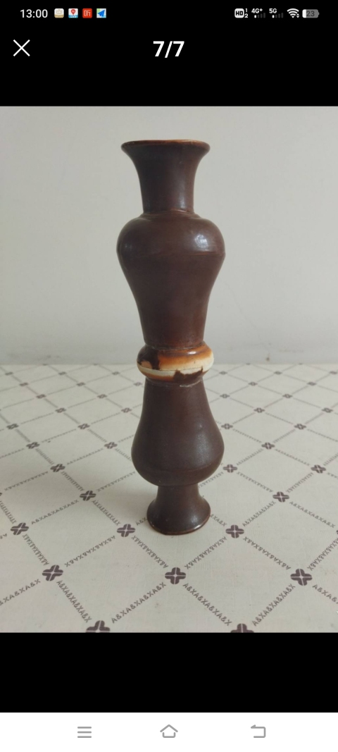 古玩陶瓷明末紫金釉觀音瓶拍賣，當前價格6000元