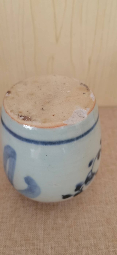 古玩陶瓷明末清初花卉紋青花罐拍賣，當前價格1000元