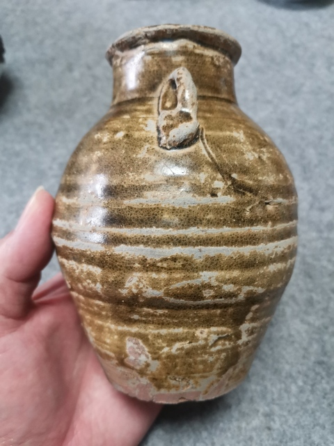 古玩陶瓷【實物保真】宋.醬釉雙系罐拍賣,當前價格3980元
