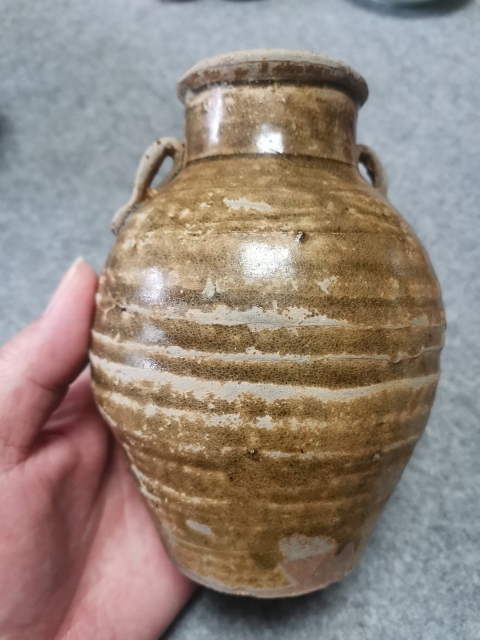 古玩陶瓷【實物保真】宋.醬釉雙系罐拍賣,當前價格3980元