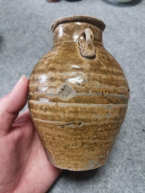 古玩陶瓷【實物保真】宋.醬釉雙系罐拍賣,當前價格3980元