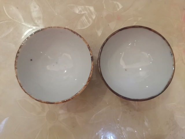 古玩陶瓷民國纏枝花卉紋青花杯一對（雙圈款）拍賣，當前價格168元