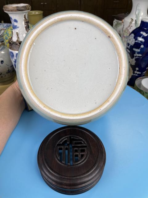 古玩陶瓷清乾隆 豆青釉青花五福罐（大名品）拍賣，當(dāng)前價(jià)格8000元