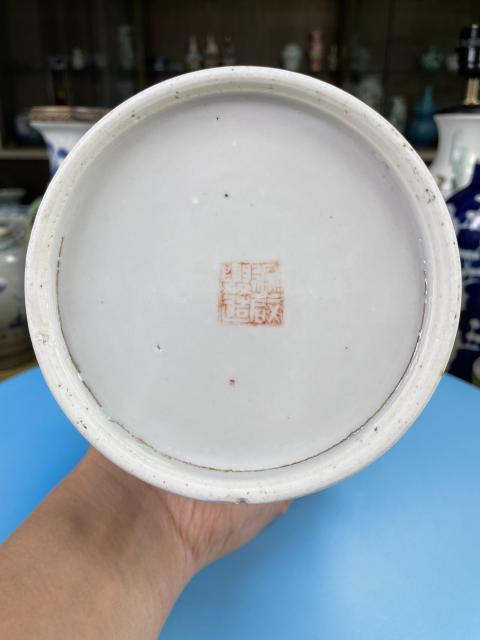 古玩陶瓷民國(guó)精品 名家 粉彩花鳥(niǎo)詩(shī)文帽筒拍賣，當(dāng)前價(jià)格950元