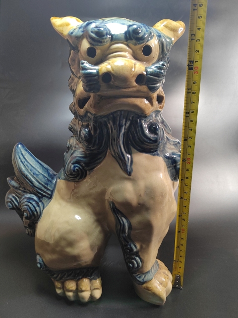 古玩陶瓷創(chuàng)匯時青花獅子塑像拍賣,當前價格580元