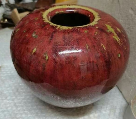 古玩陶瓷石灣窯鈞紅釉蓋罐拍賣,當(dāng)前價(jià)格666元