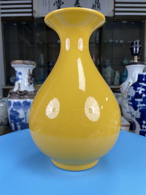 古玩陶瓷黃釉玉壺春瓶拍賣，當前價格3000元