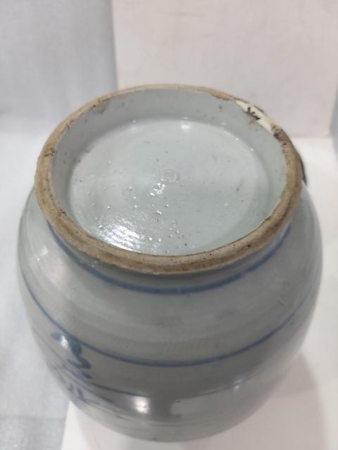 古玩陶瓷清代早期吉語紋青花罐拍賣，當前價格1288元
