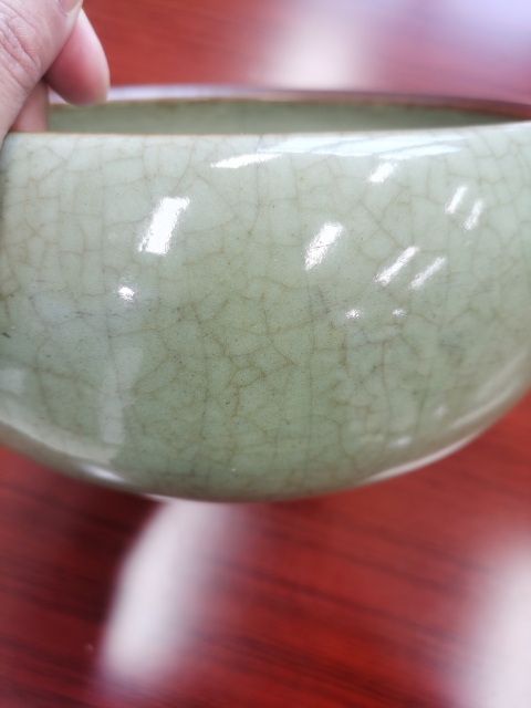 古玩陶瓷清中期?仿龍泉青釉大水洗拍賣，當前價格3000元