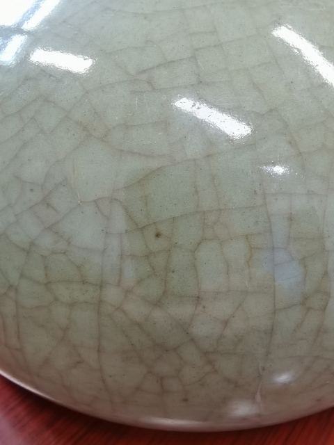 古玩陶瓷清中期?仿龍泉青釉大水洗拍賣，當前價格3000元