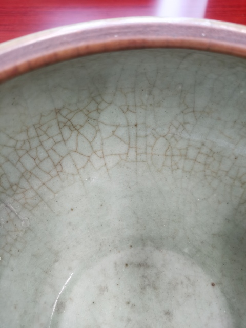 古玩陶瓷清中期?仿龍泉青釉大水洗拍賣，當前價格3000元