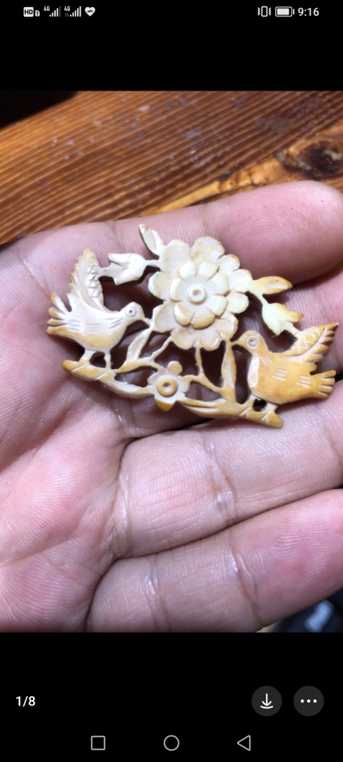 古玩玉器花鳥紋吊墜拍賣,當前價格600元