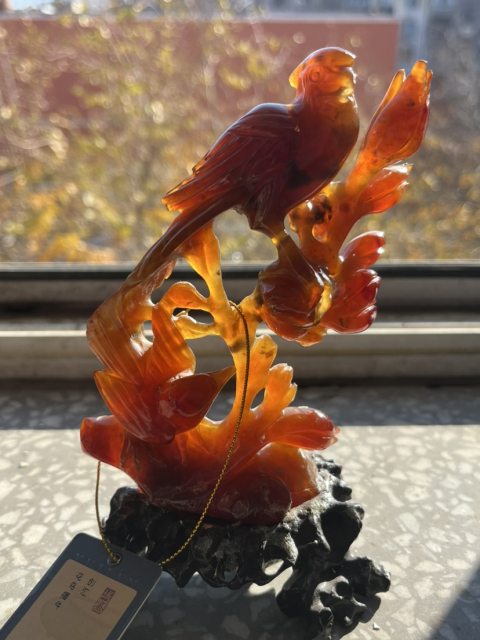 古玩玉器喜上眉梢花鳥(niǎo)擺件拍賣(mài),當(dāng)前價(jià)格6508元