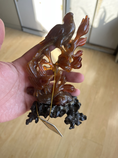 古玩玉器喜上眉梢花鳥(niǎo)擺件拍賣(mài),當(dāng)前價(jià)格6508元