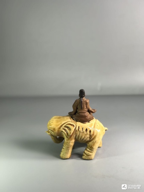 古玩陶瓷石灣窯騎象圖塑像拍賣,當前價格200元