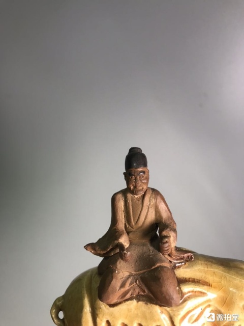 古玩陶瓷石灣窯騎象圖塑像拍賣,當前價格200元