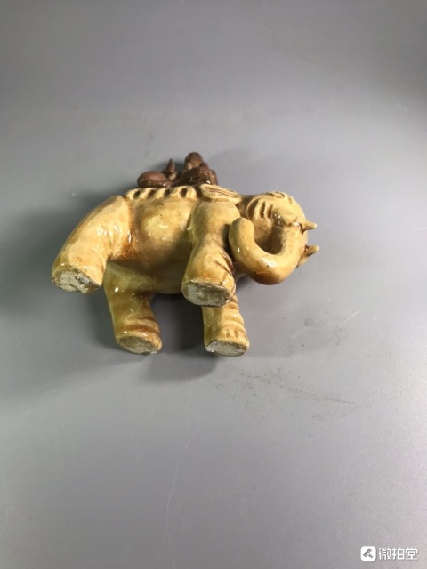 古玩陶瓷石灣窯騎象圖塑像拍賣,當前價格200元