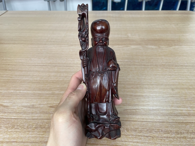 古玩雜項紅木雕壽星擺件拍賣,當前價格6500元
