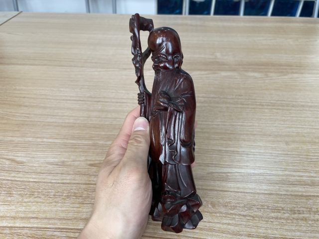 古玩雜項紅木雕壽星擺件拍賣,當前價格6500元