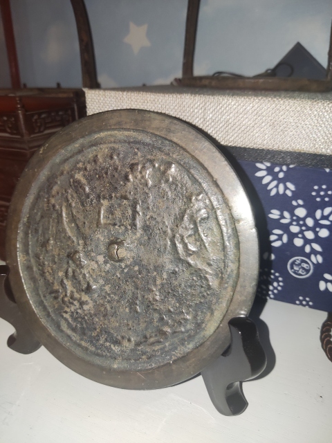古玩銅器宋代仙人觀瀑鏡拍賣，當(dāng)前價(jià)格1988元
