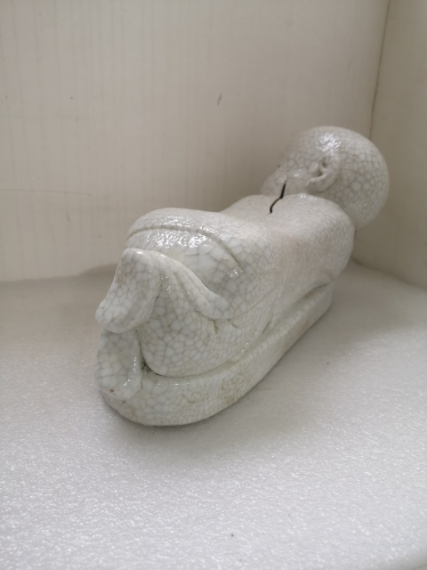 古玩陶瓷當代哥釉孩兒枕拍賣,當前價格298元