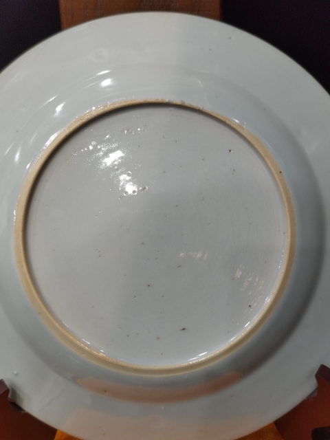 古玩陶瓷清康熙折枝牡丹花鳥紋青花盤拍賣，當前價格188元