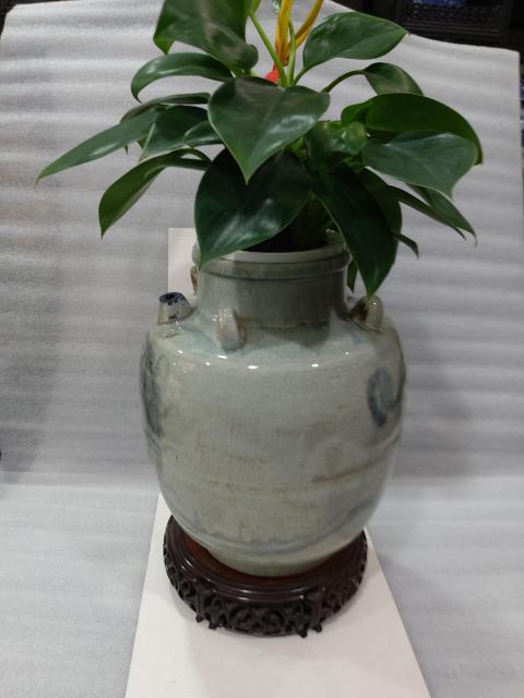 古玩陶瓷清代早期龍紋四系壺拍賣,當前價格988元