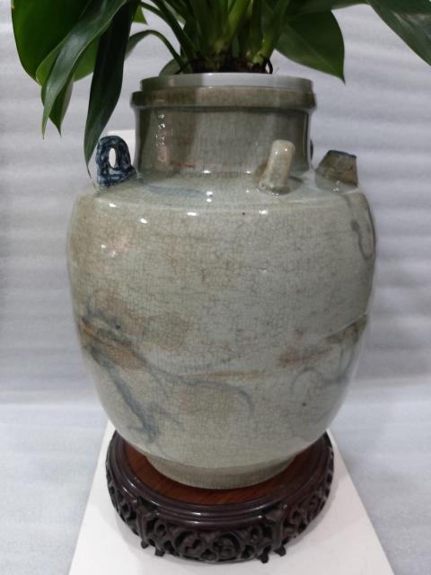古玩陶瓷清代早期龍紋四系壺拍賣,當前價格988元
