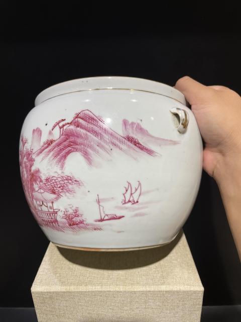 古玩陶瓷名家彭新發(fā)胭脂紅粥罐拍賣,當(dāng)前價(jià)格750元