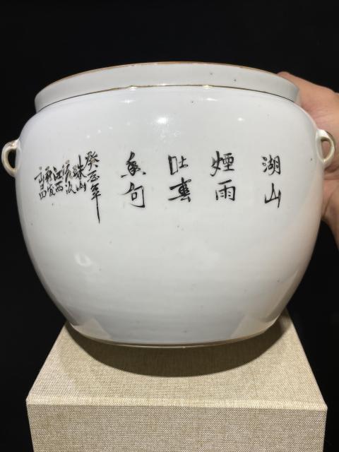 古玩陶瓷名家彭新發(fā)胭脂紅粥罐拍賣,當(dāng)前價(jià)格750元