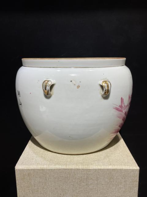古玩陶瓷名家彭新發(fā)胭脂紅粥罐拍賣,當(dāng)前價(jià)格750元