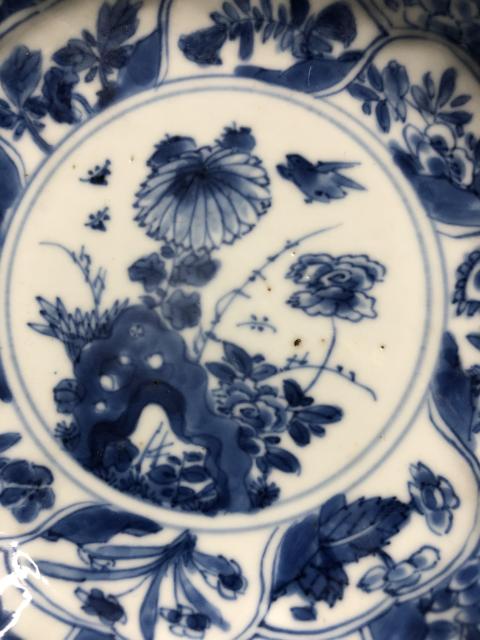 古玩陶瓷青花洞石花卉花口盤拍賣,當前價格1280元