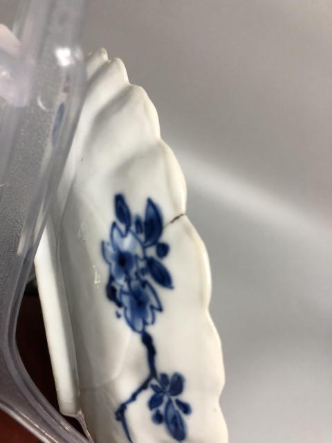 古玩陶瓷青花洞石花卉花口盤拍賣,當前價格1280元