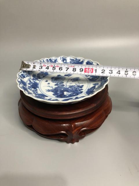 古玩陶瓷青花洞石花卉花口盤拍賣,當前價格1280元