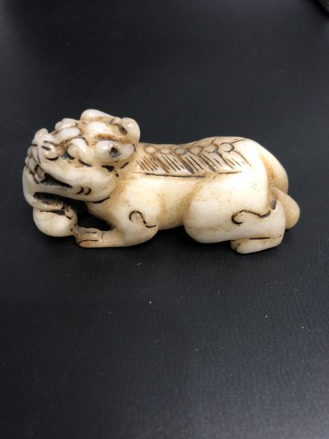古玩玉器白玉石瑞獸擺件拍賣，當前價格88元