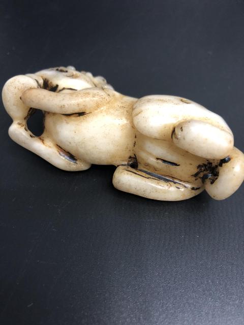 古玩玉器白玉石瑞獸擺件拍賣，當前價格88元