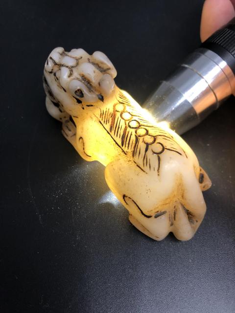 古玩玉器白玉石瑞獸擺件拍賣，當前價格88元