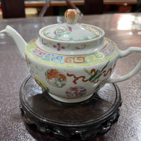 古玩陶瓷清末民初粉彩壺拍賣，當前價格1588元