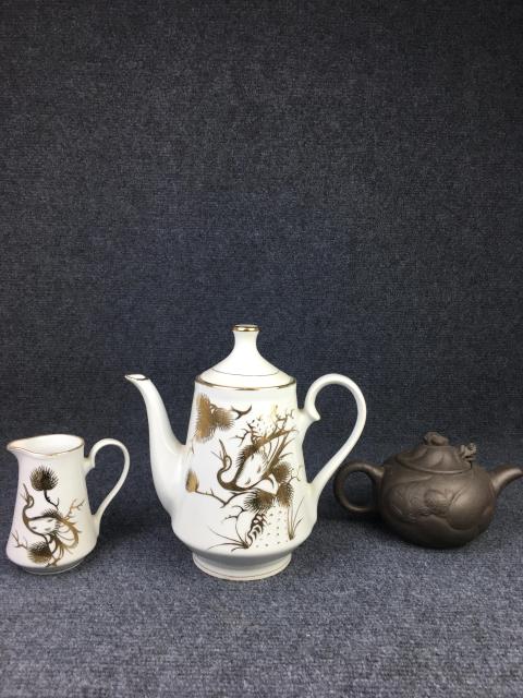 古玩陶瓷描金壺(買一送二)拍賣,當前價格688元