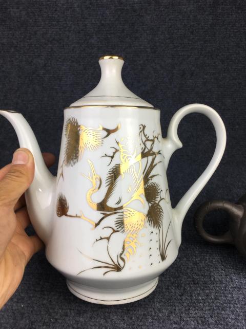 古玩陶瓷描金壺(買一送二)拍賣,當前價格688元