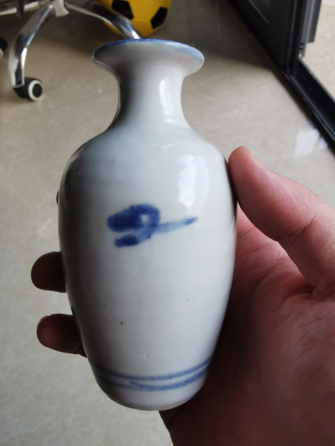 古玩陶瓷晚清壽字紋青花瓶拍賣,當前價格1600元