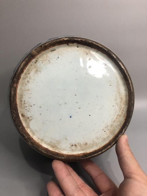 古玩陶瓷晚清民國纏枝囍字紋青花蓋罐拍賣,當前價格600元