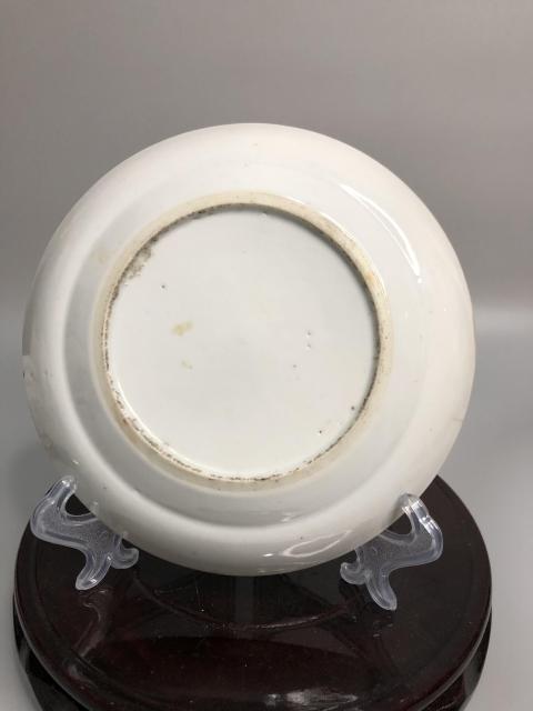古玩陶瓷晚清人物花鳥蝶紋廣彩盤拍賣,當前價格800元